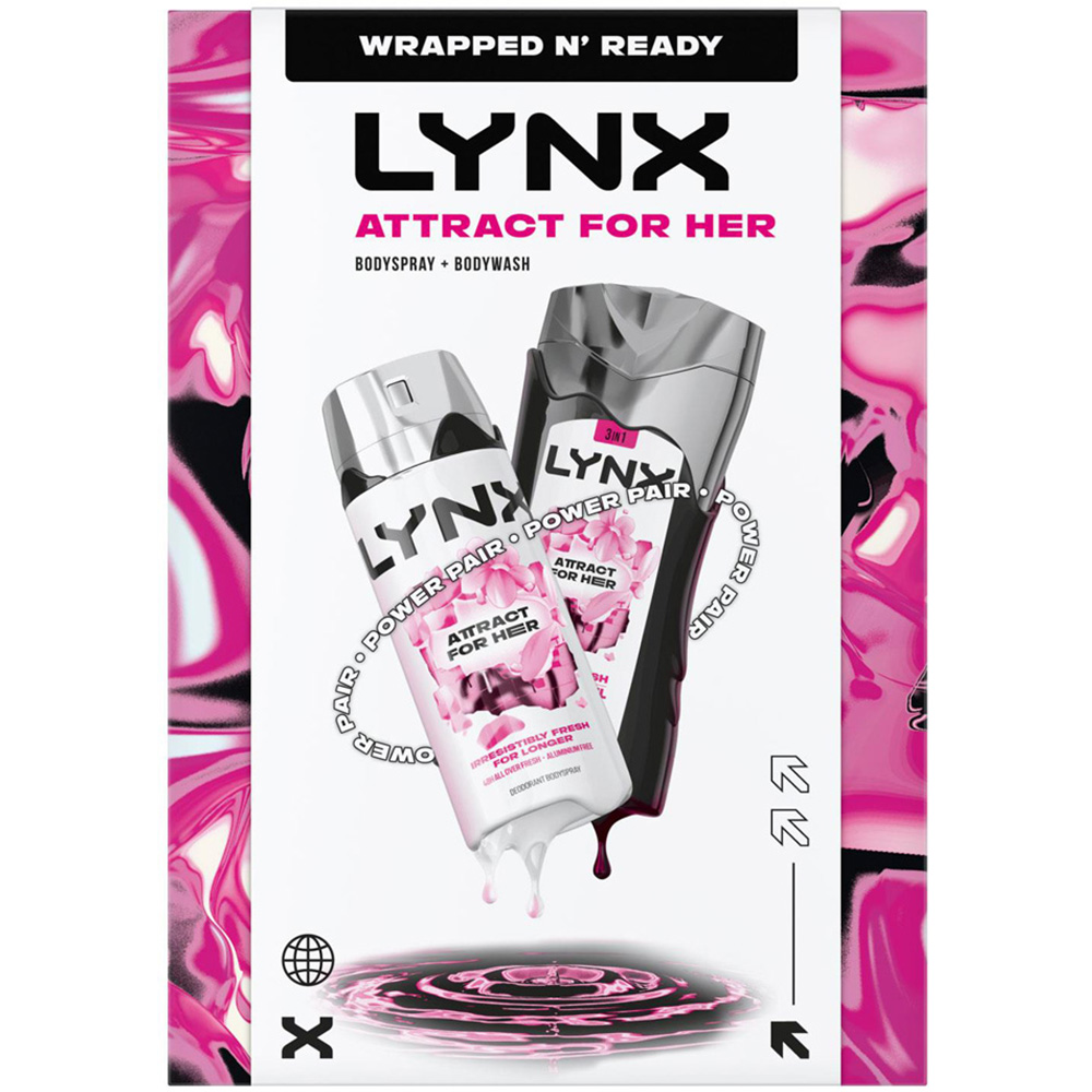 Lynx Attract For Her Shower Gel and Bodyspray Duo Gift Set 4 Pack Image 4