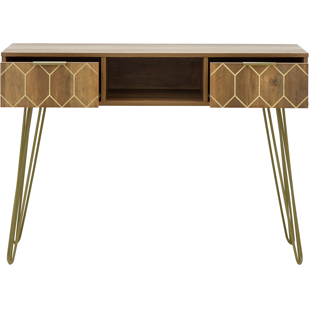 GFW Orleans 2 Drawer Mango Yellow Console Desk Image 3