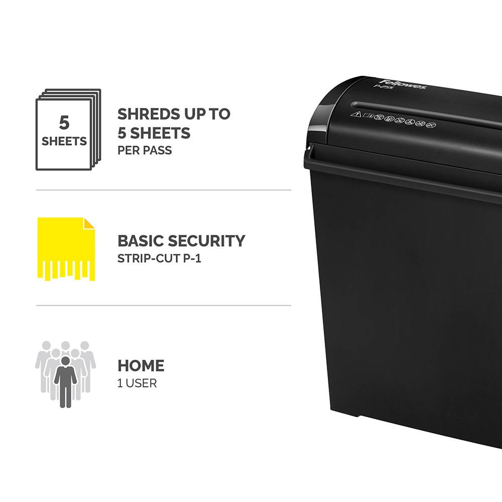 Fellowes Powershred P-25S Strip Cut Paper Shredder Image 2