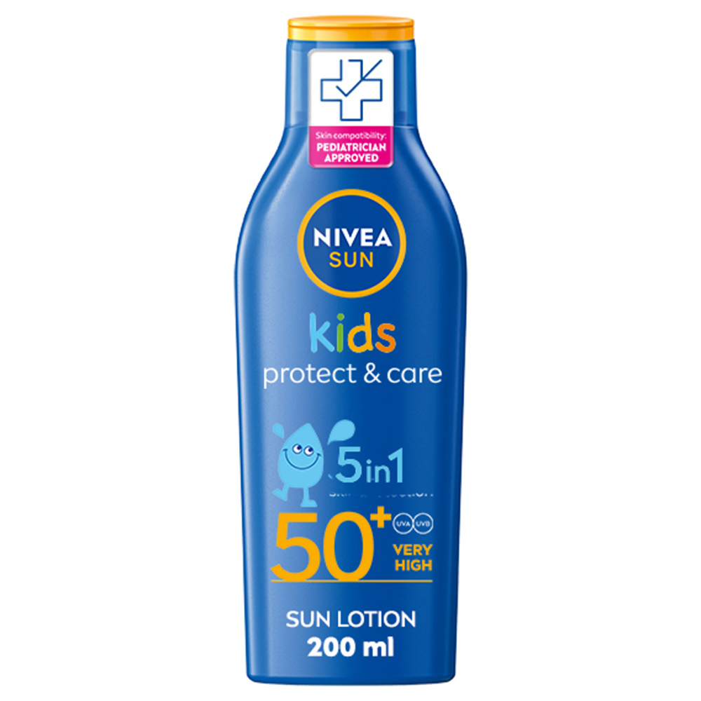 Nivea Sun Kids Protect and Care 5 in 1 Sun Cream Lotion SPF50+ 200ml Image 1