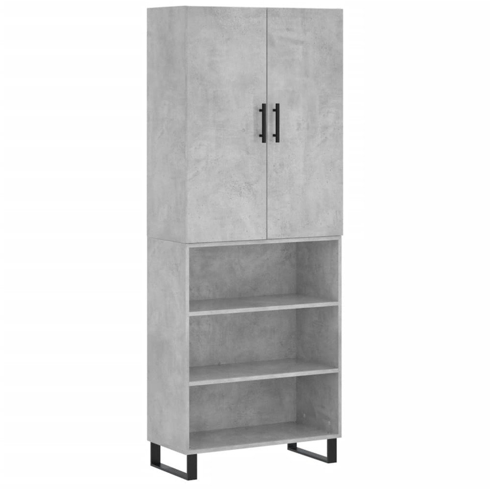 vidaXL 2 Door 3 Shelf Concrete Grey Highboard Image 2