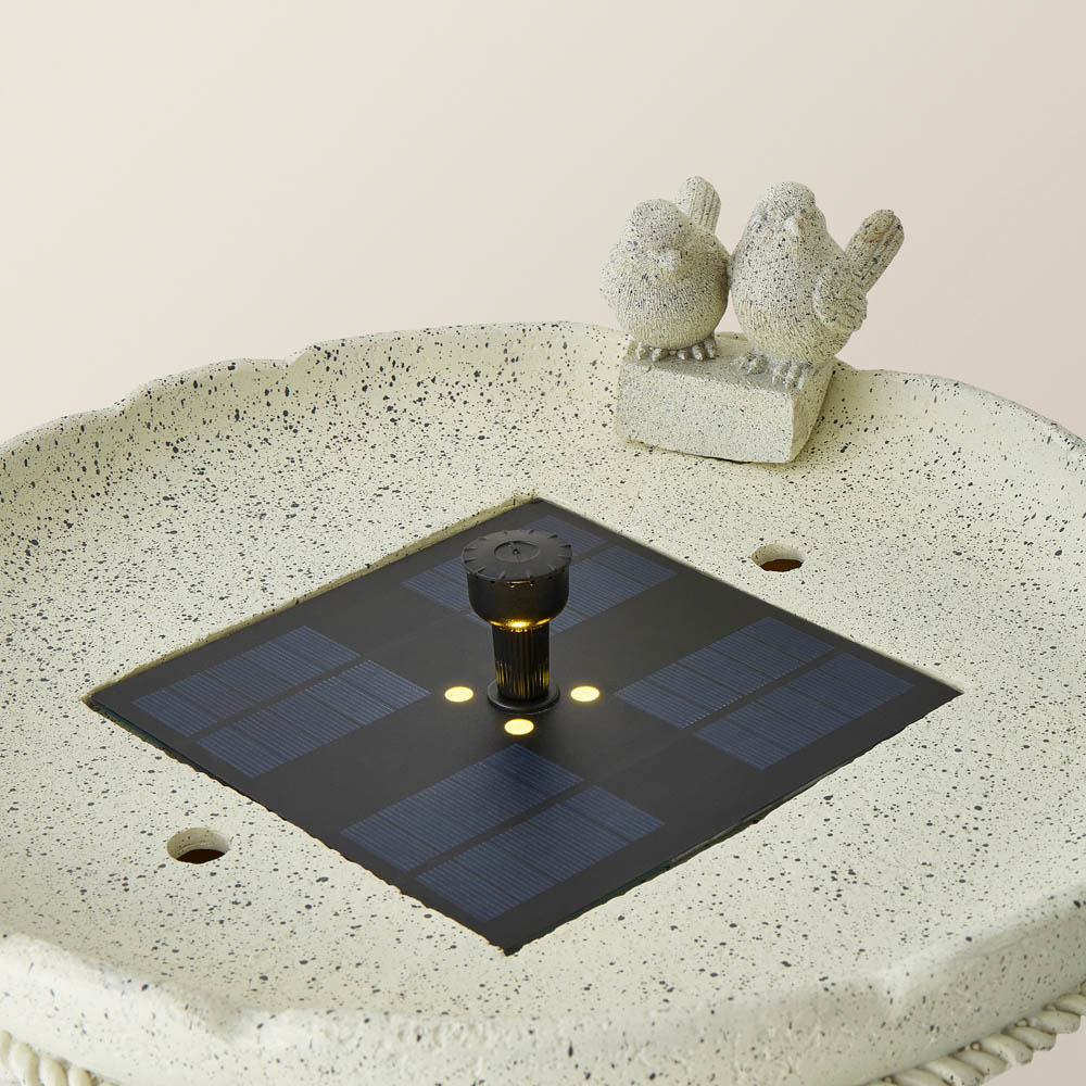 ValueLights Bird Bath Cascading Water Fountain Feature Solar Powered Outdoor Garden Light Image 3