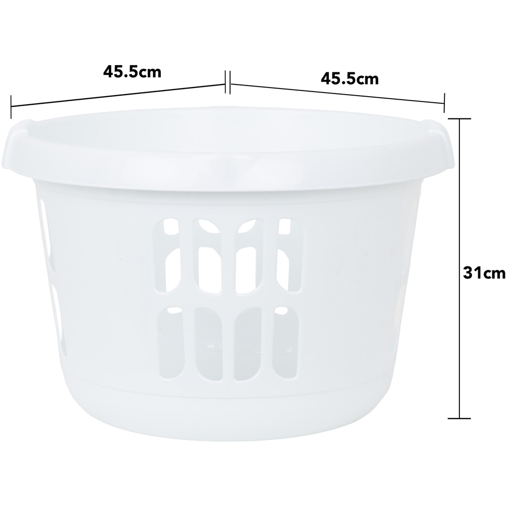 2 x Wham Casa Plastic Round Laundry Basket Ice Wht Image 5