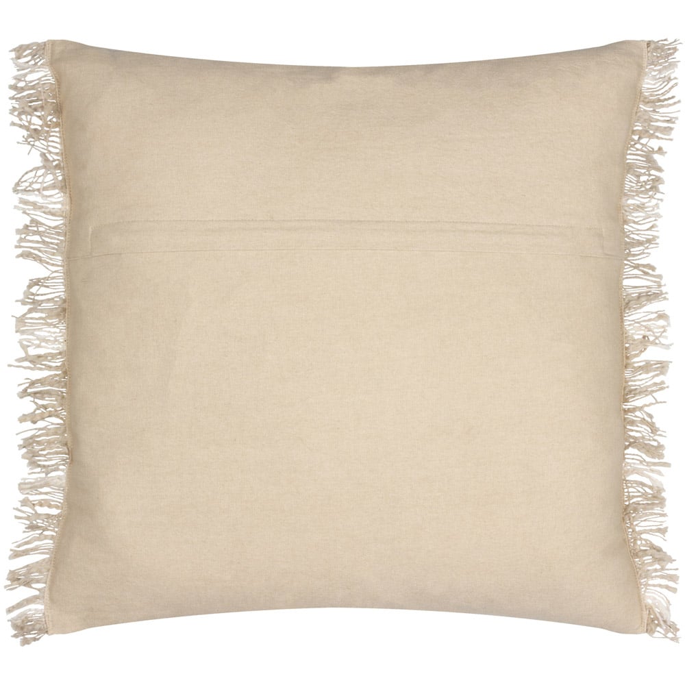 Yard Beni Stone and Natural Check Fringed Cushion Image 3
