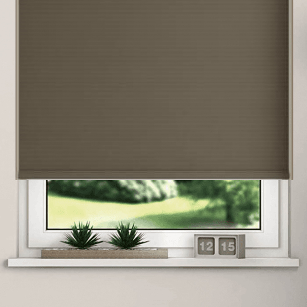New EdgeBlinds Thermal Blackout Roller Blinds Chocolate 100cm Image 3