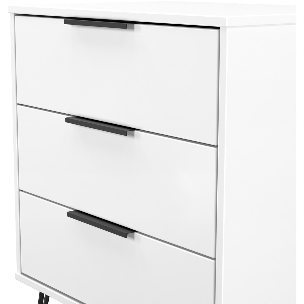 Crowndale Hong Kong 3 Drawer Matt White Midi Chest of Drawers Ready Assembled Image 3