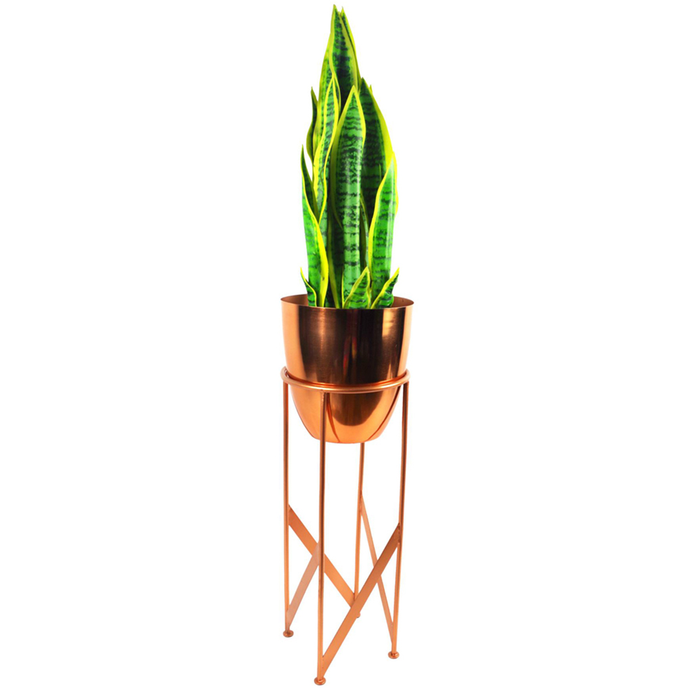 Botanik Yukka Artificial Plant in Copper Metal Planter 3ft Image 4