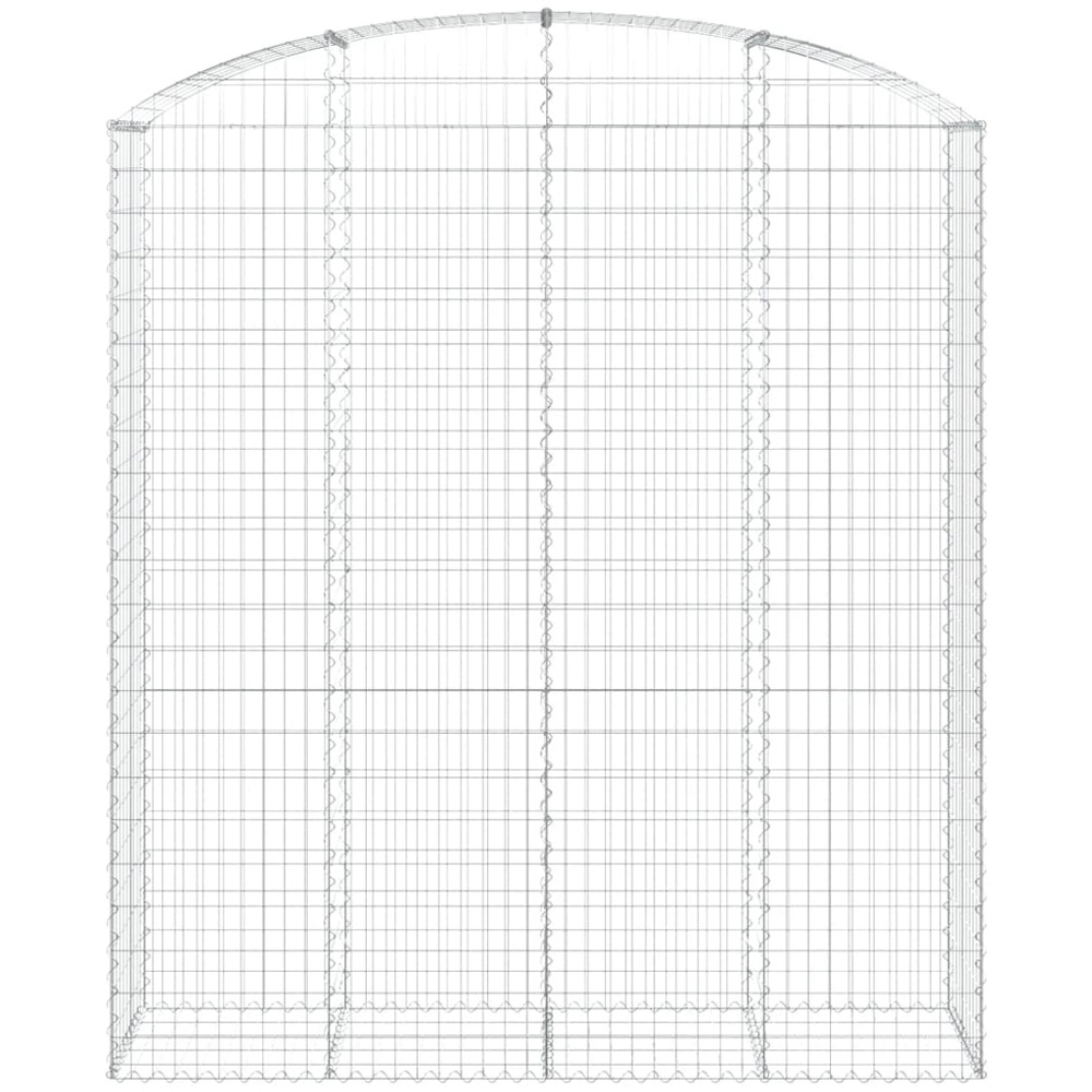 vidaXL Silver Galvanised Iron Arched Gabion Basket 200 x 50 x 220/240cm Image 1