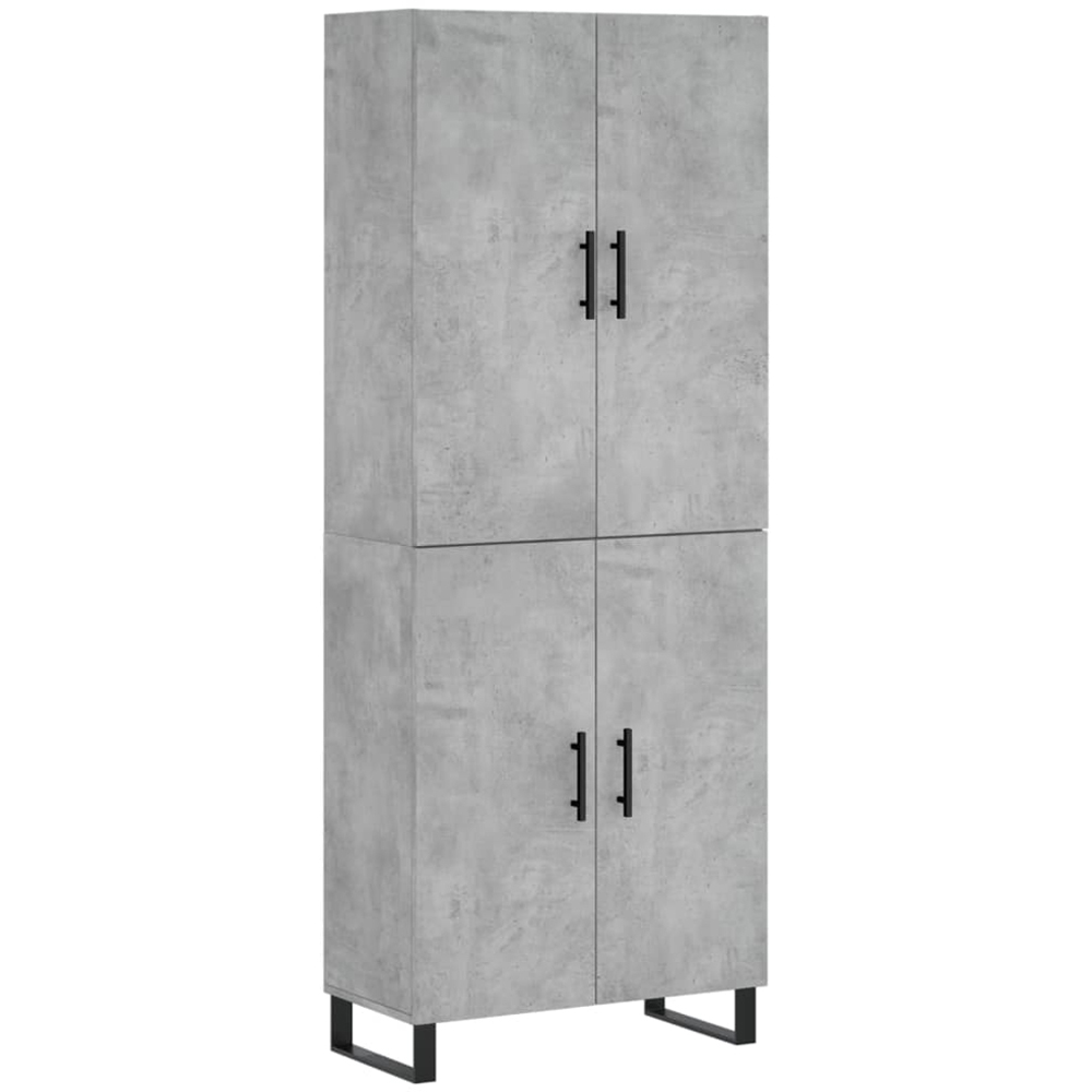 vidaXL 4 Door Concrete Grey Tall Highboard Image 2