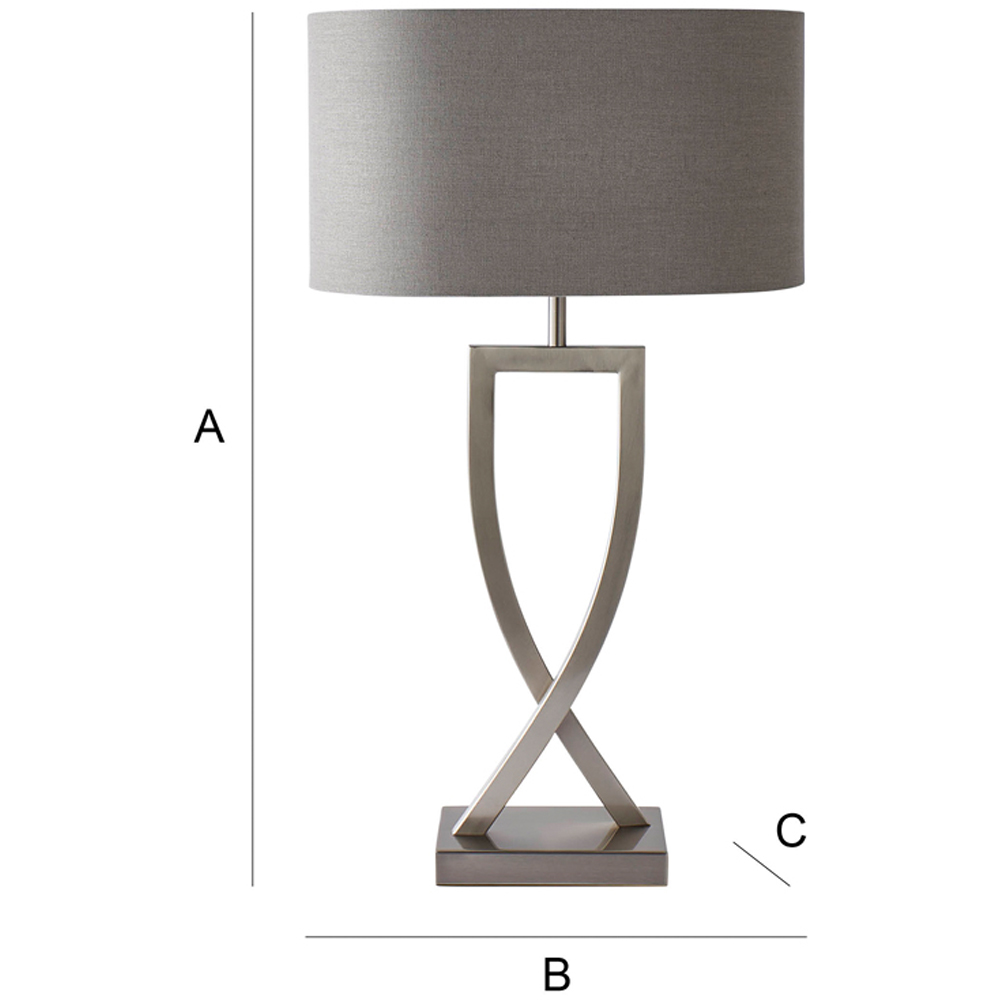 ValueLights Katniss Crossover Chrome and Grey Shade Metal LED Table Lamp Image 8