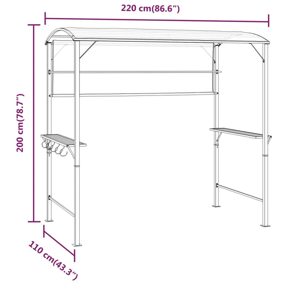 vidaXL 2 x 2m Cream Gazebo with Roof Image 7