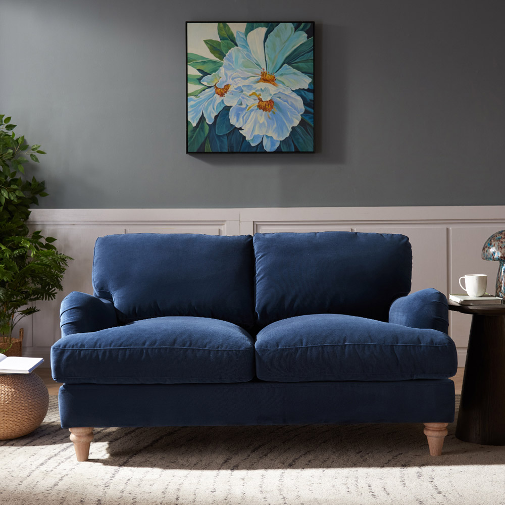 Home Detail Oxford 2 Seater Navy Blue Velvet Sofa Image 9