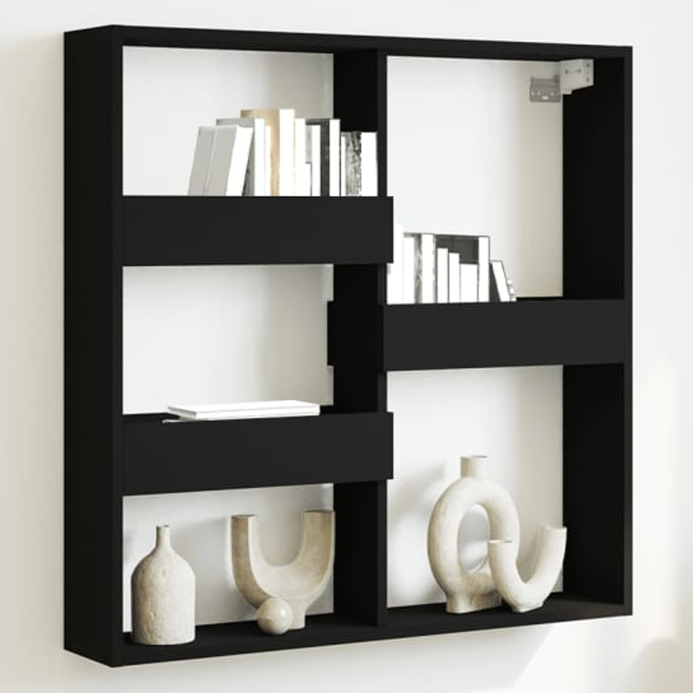 vidaXL 5 Shelf Black Wall Cabinet Image 1