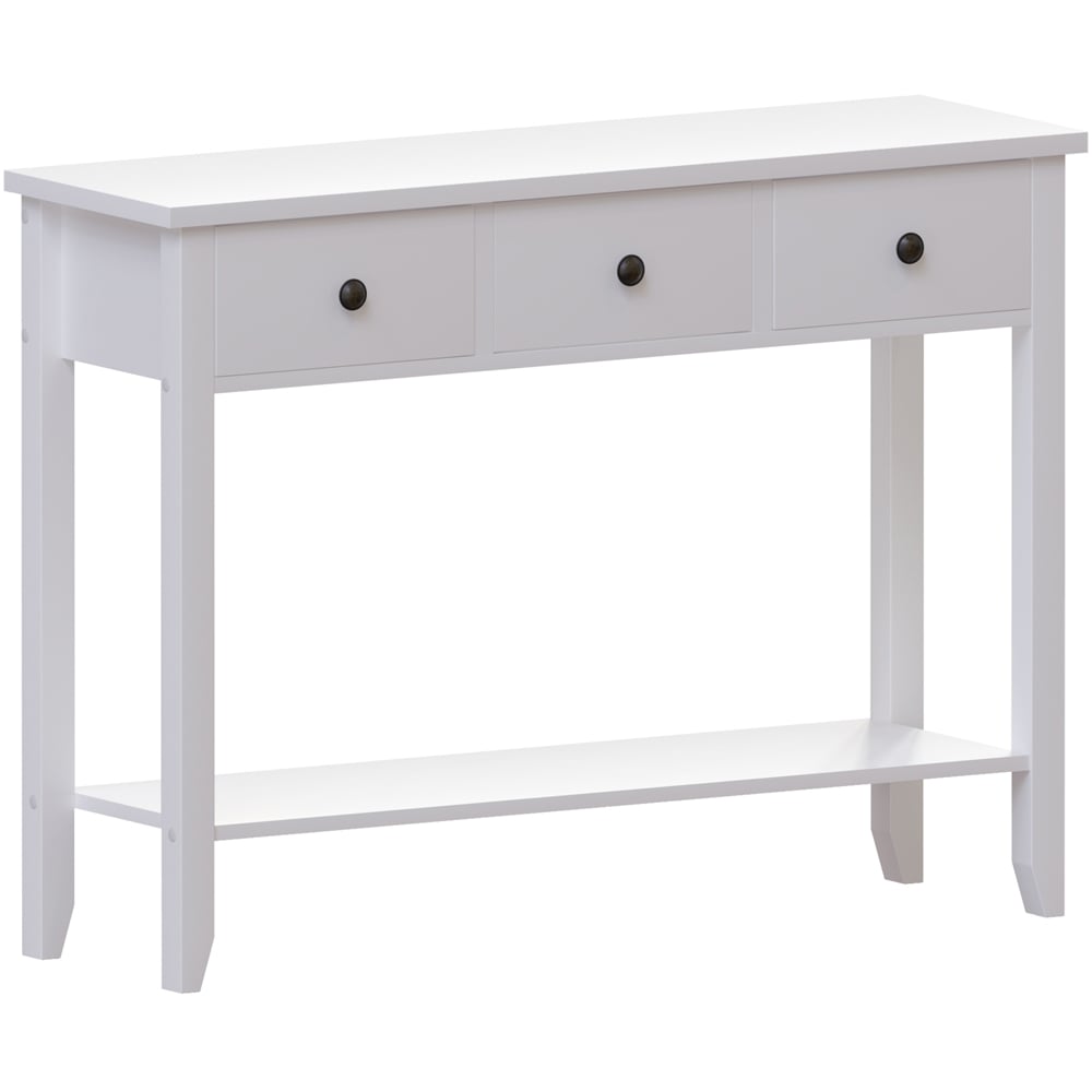 Home Vida Windsor 3 Drawer White Console Table Image 2