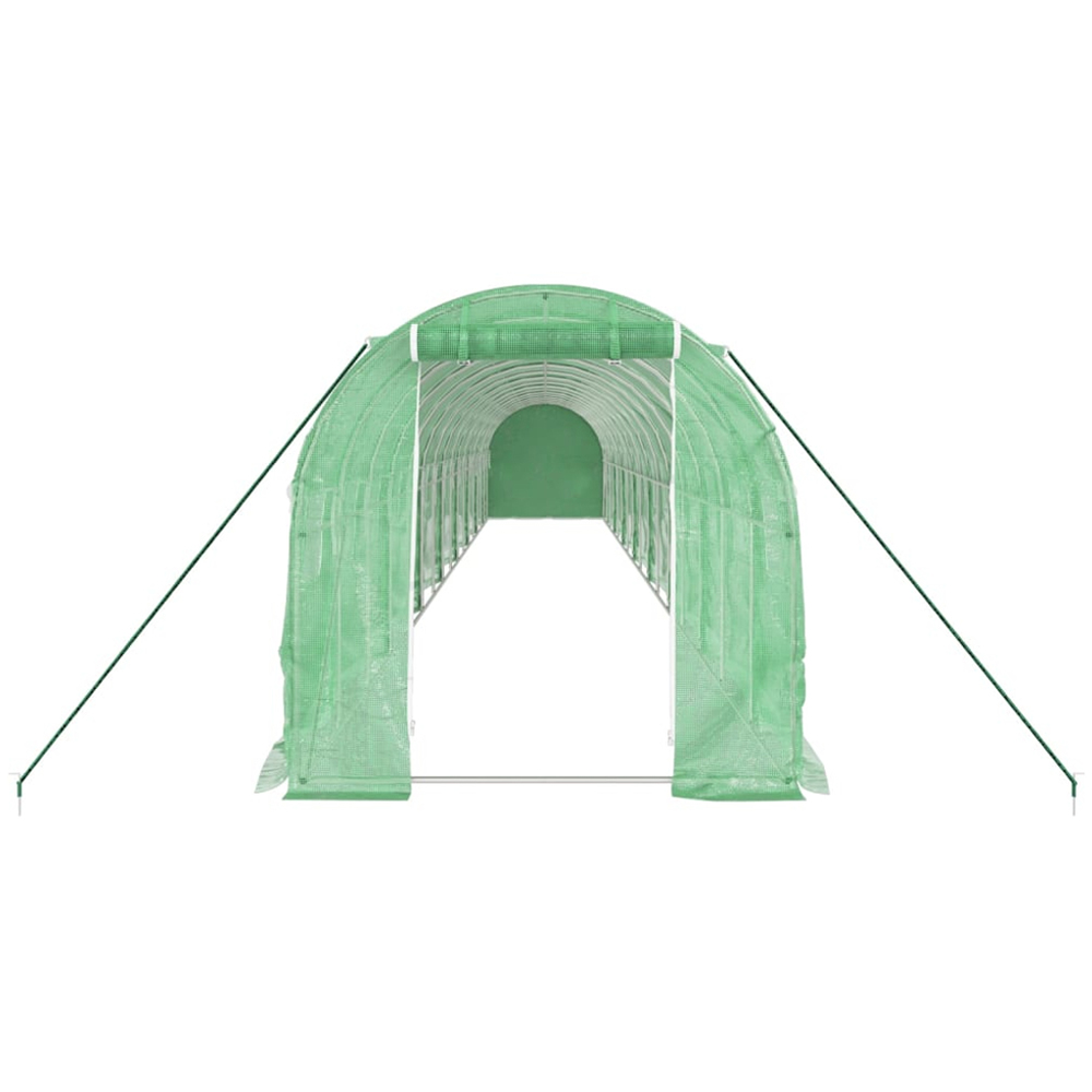 vidaXL Green Polyethylene Galvanised Steel Frame 52.4 x 6.5ft Greenhouse Image 3