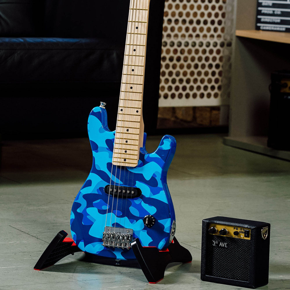 3rd Avenue Blue Camo Junior Electric Guitar Set Image 4