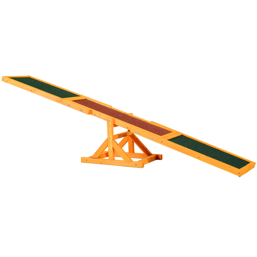 PawHut Wooden Large Dog Pet Seesaw Image 1