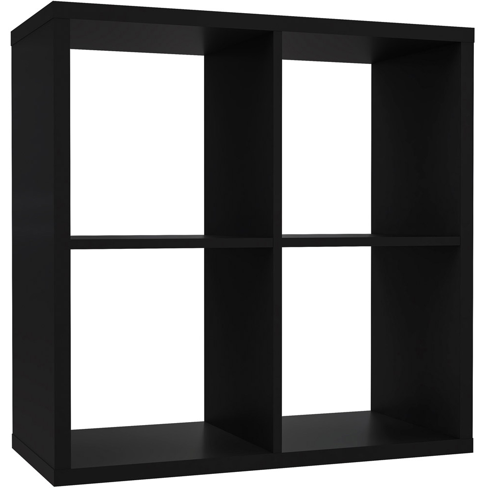 Florence Mauro 4 Cube Matt Black Bookshelf Image 2