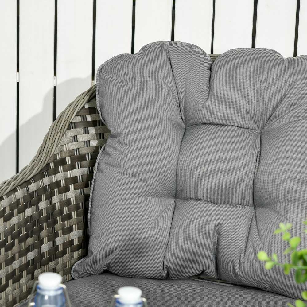 Outsunny 4 Seater Grey PE Rattan Garden Lounge Set Image 3