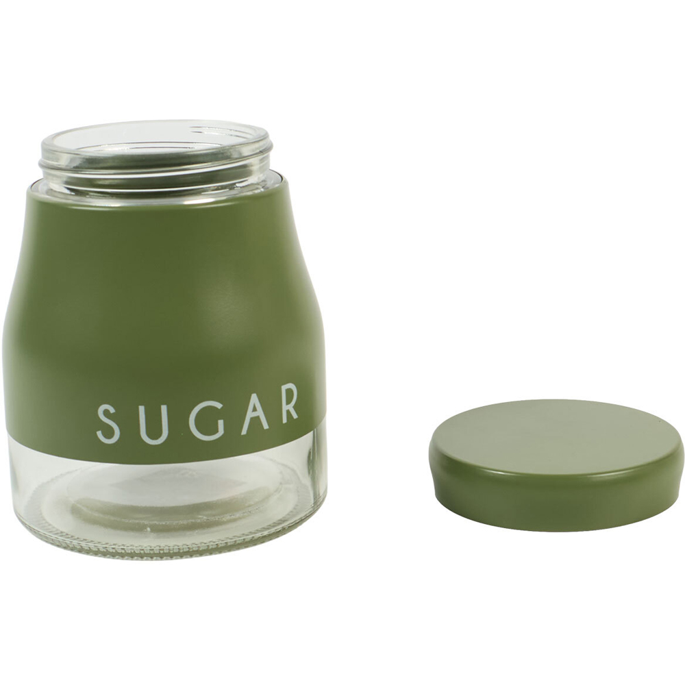 Set of 3 Tea Coffee and Sugar Storage Containers Green Image 4