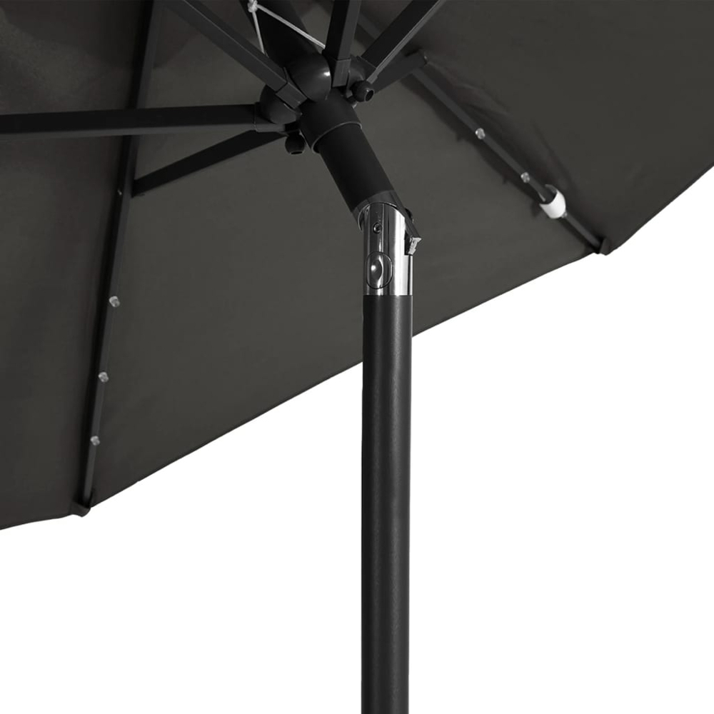 vidaXL Anthracite LED Light Garden Parasol with Steel Pole 2.25m Image 6