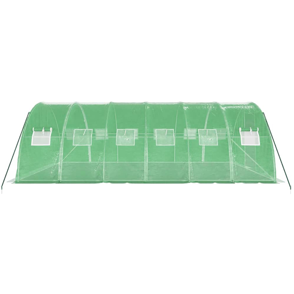 vidaXL Green Polyethylene Galvanised Steel Frame 19.6 x 13.1ft Greenhouse Image 4