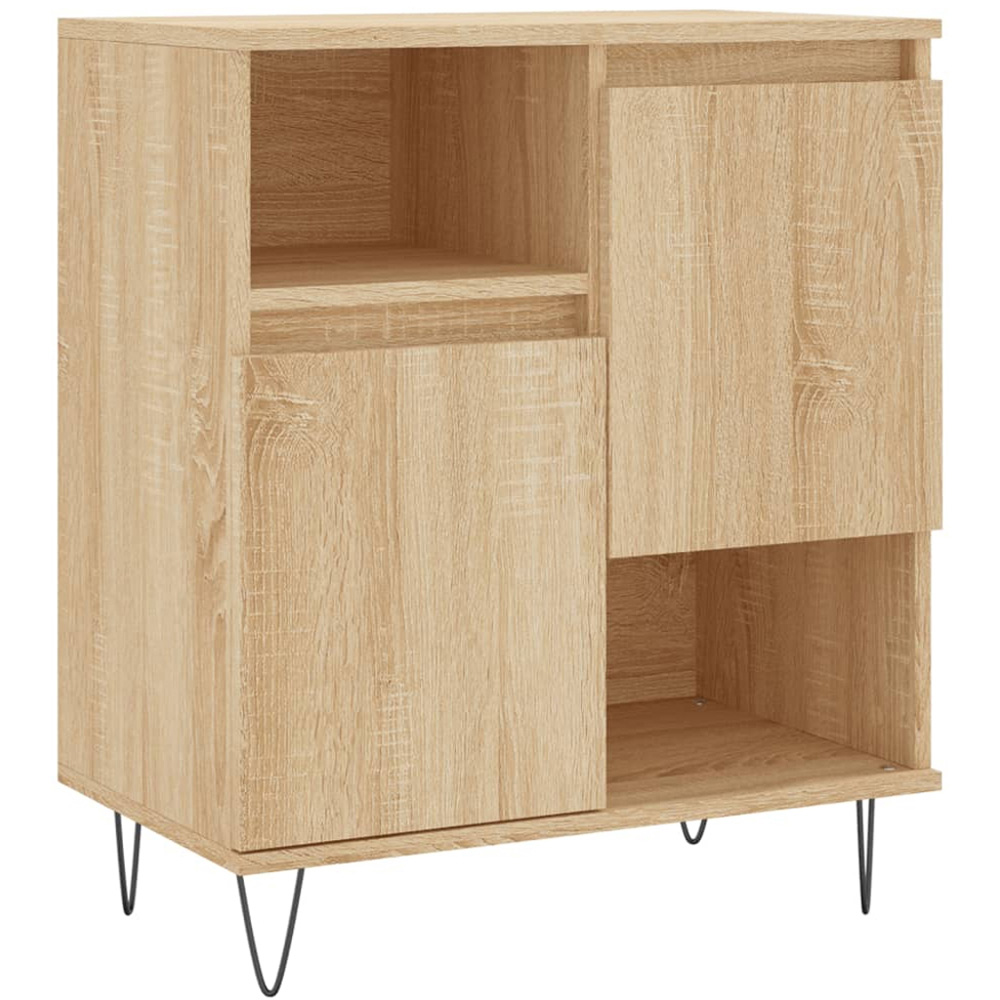 vidaXL 2 Door 2 Open Shelf Sonoma Oak Sideboard Image 2
