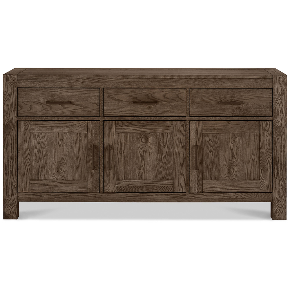 Bentley Designs Turin 3 Drawer 3 Door Dark Oak Wide Sideboard Image 3