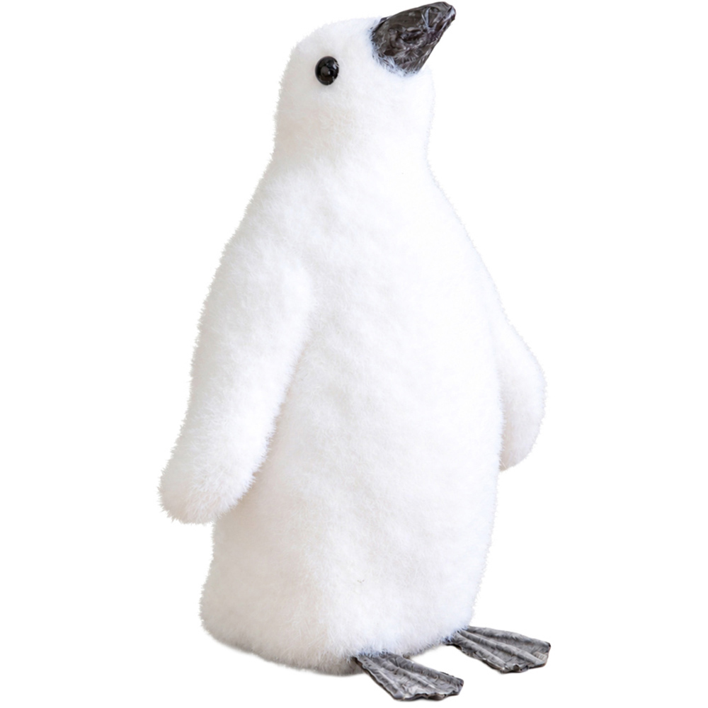 Samuel Alexander Freestanding Flocked Penguin Christmas Decoration 26 cm Image 1