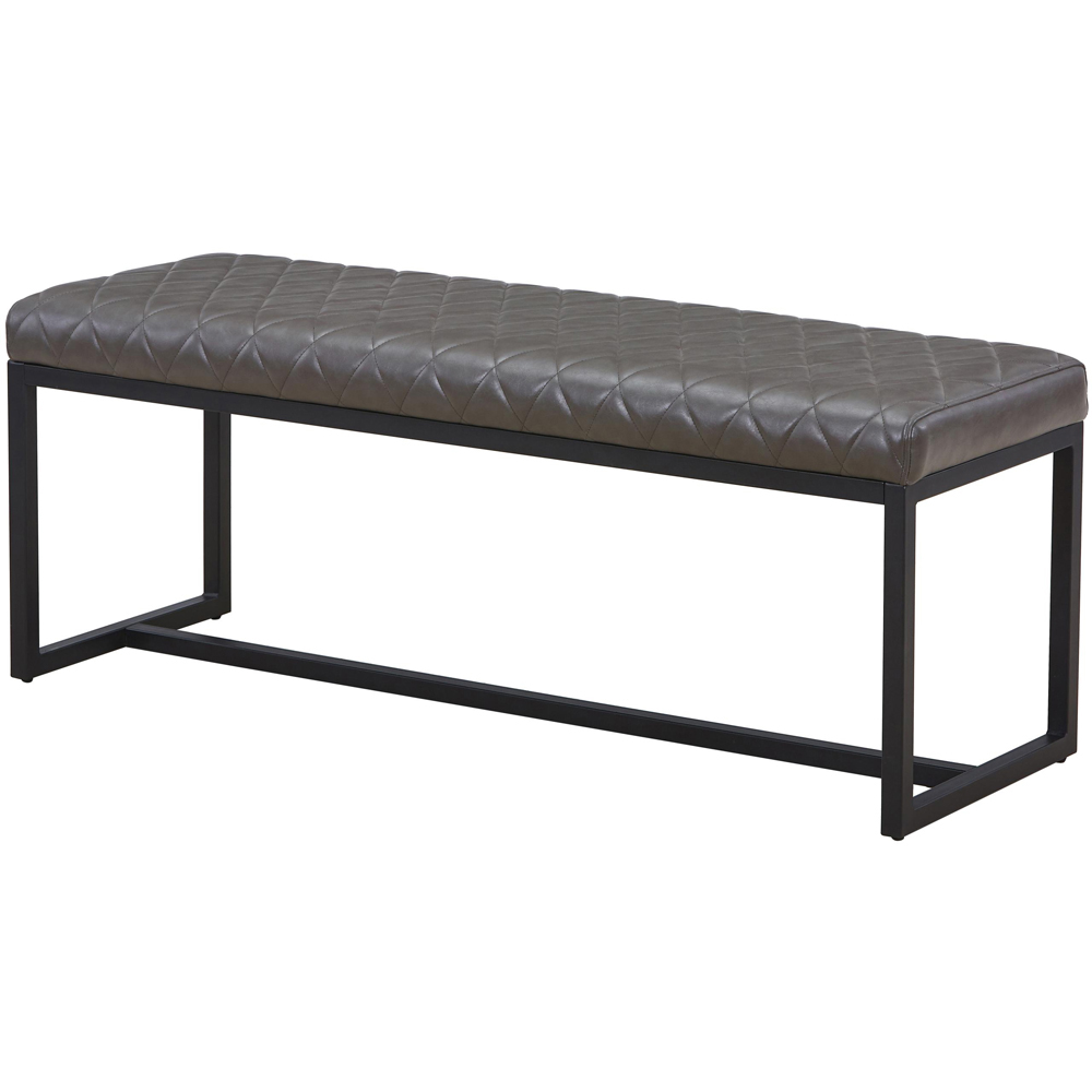 Portland Lennox Grey Cross Stitch Dining Bench Image 3
