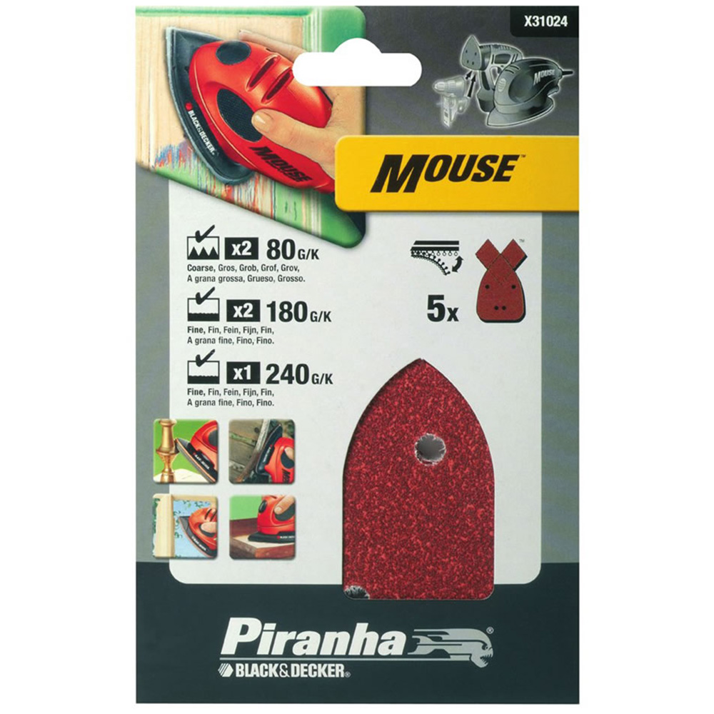 Black & Decker Piranha Mouse Sanding Sheets 5 Pack Image