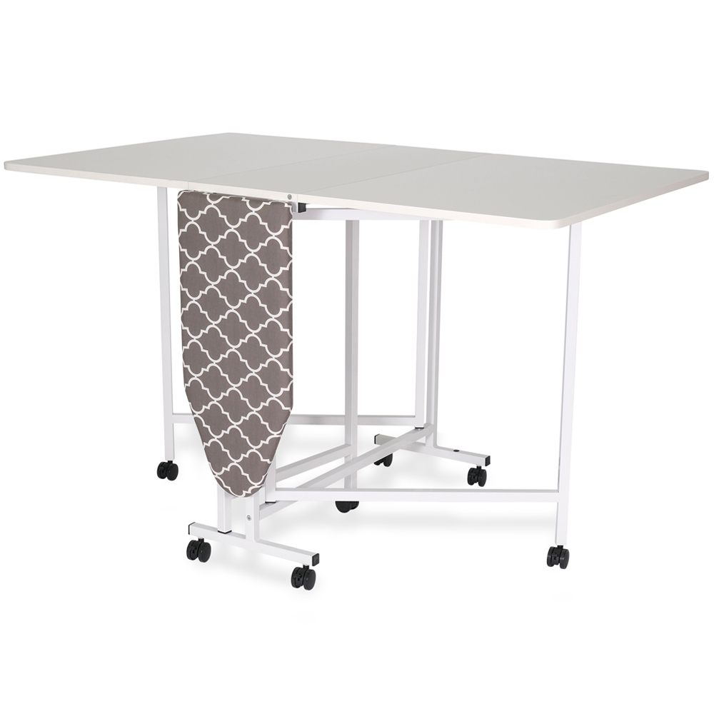 Arrow Cabinets Millie 3311 White Foldable Cutting Table with Integral Ironing Board Image 4