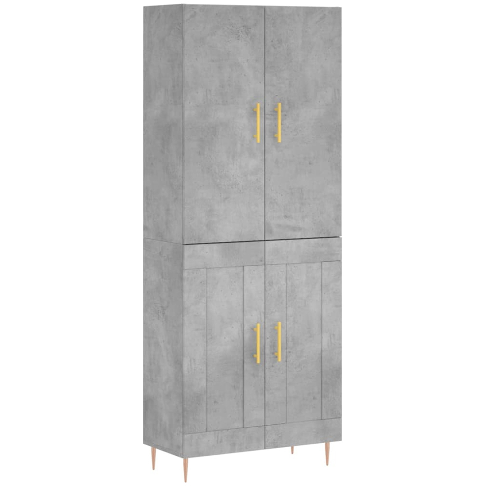 vidaXL 4 Door Concrete Grey Highboard Image 2