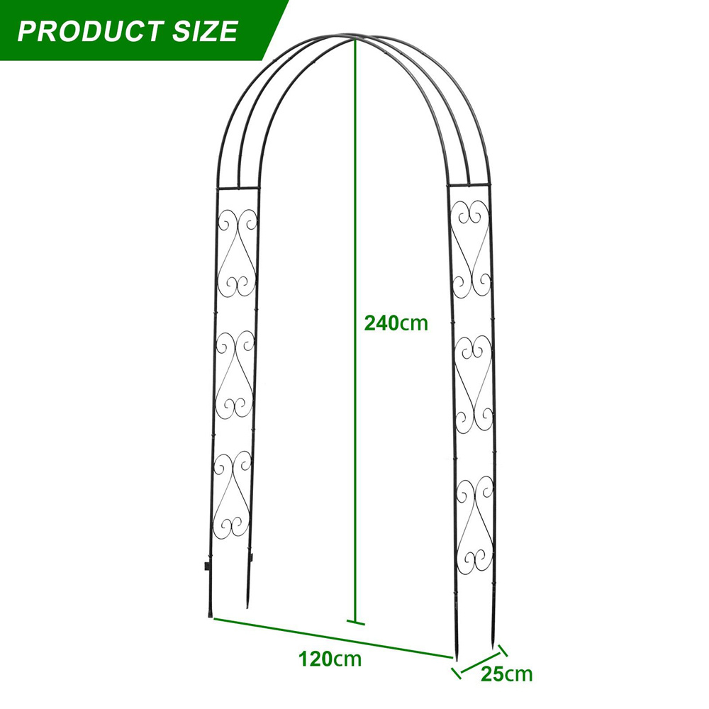 Gr8 Home 7.9 x 3.9ft Rose Outdoor Metal Garden Arch Arbor Image 9