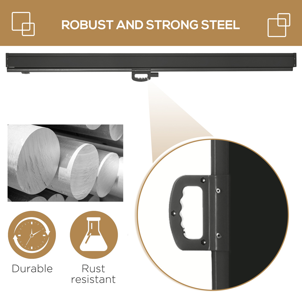 Outsunny Black Retractable Side Awning Screen Fence Image 6