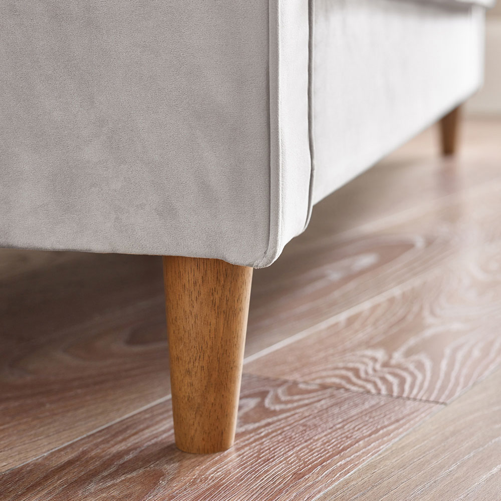 Furniturebox Kody 2 Seater Light Grey Velvet Sofa Image 6