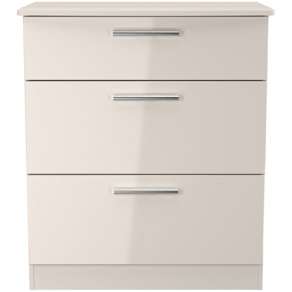 Crowndale Knightsbridge 3 Drawer Kashmir Gloss Deep Chest of Drawers Ready Assembled Image 2
