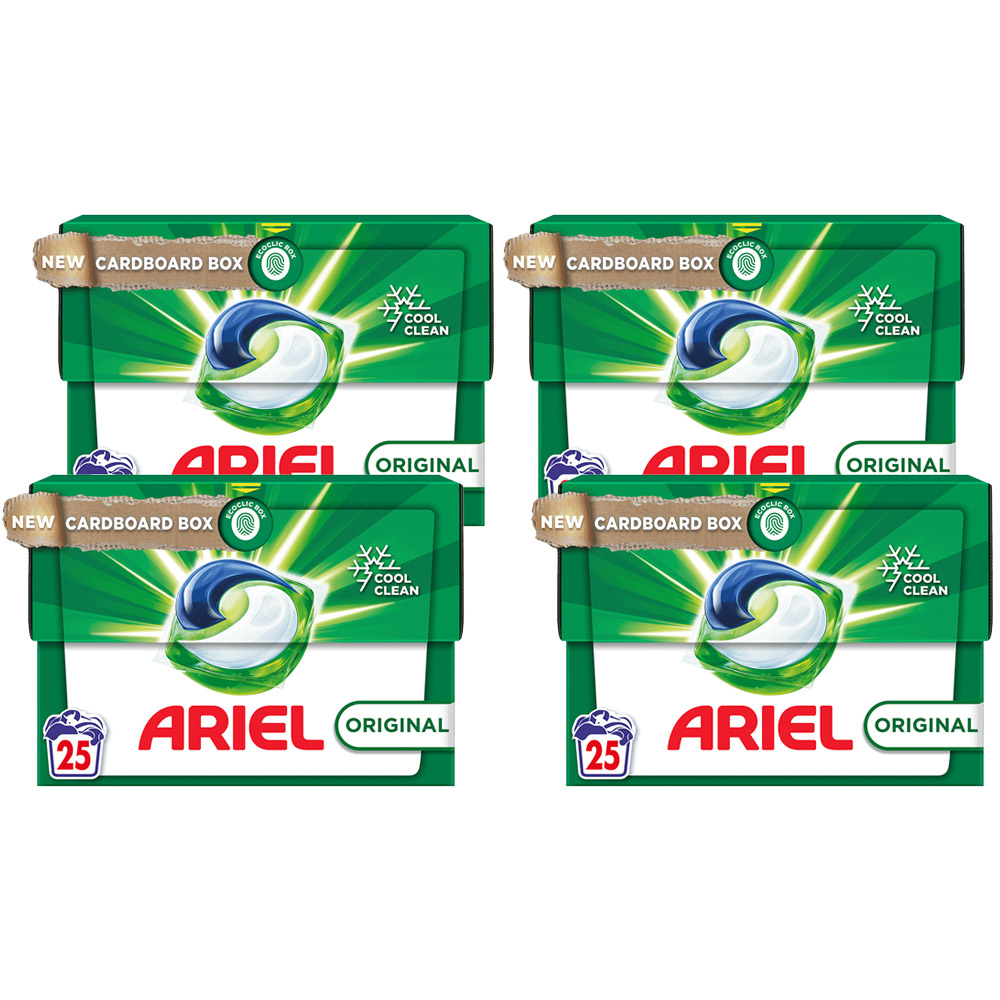 Ariel Original All in 1 Pods Washing Liquid Capsules 25 Washes Case of 4 Image 1