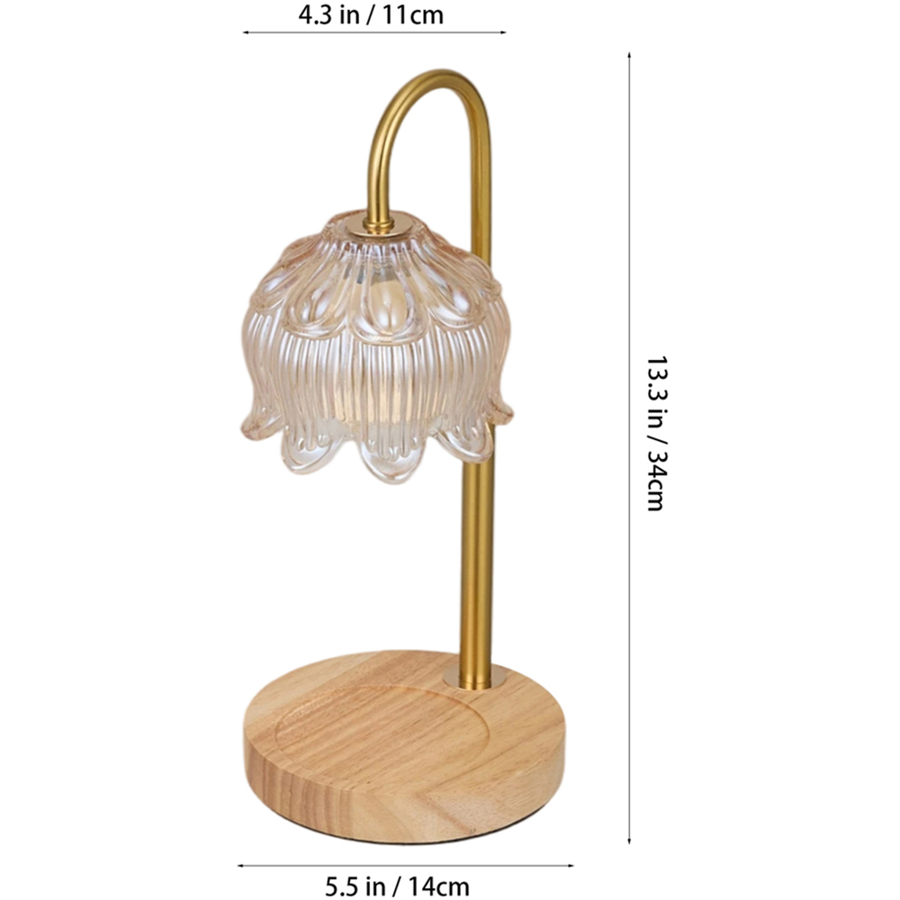 Living and Home Wood Base Candle Warmer Lamp with Timer and Dimming Image 8