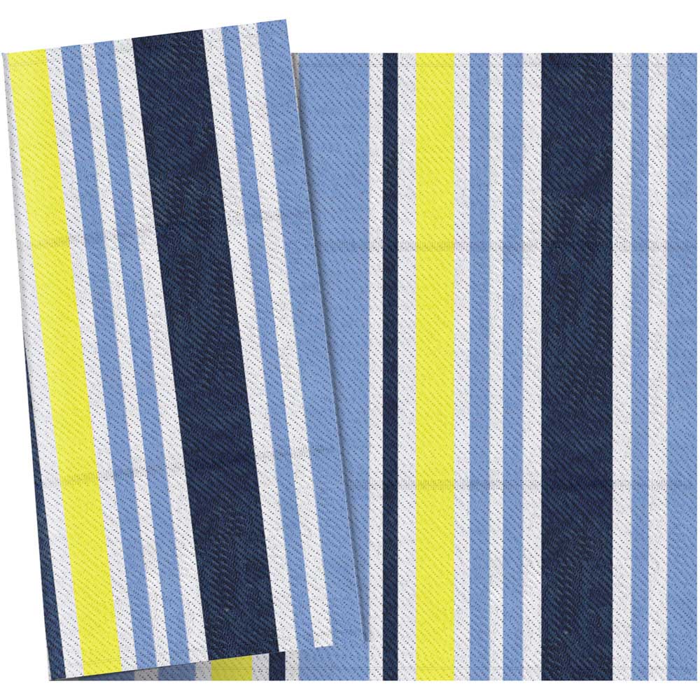 Outsunny Multicoloured Stripe Reversible Outdoor Rug 121 x 182cm Image 1