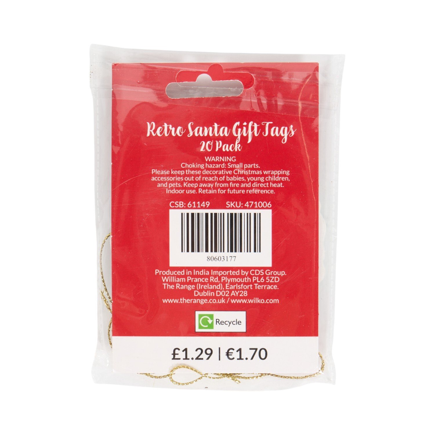 Pack of 20 Retro Santa Gift Tags Image 3