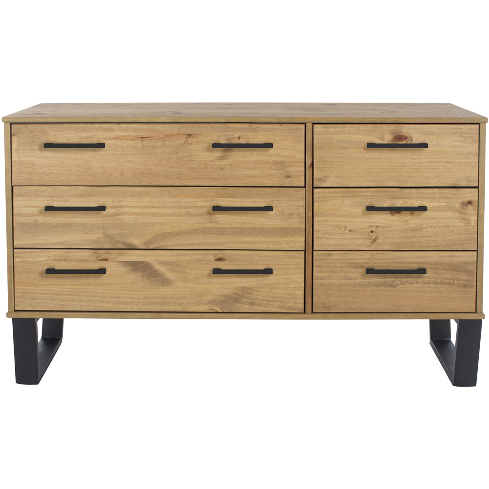 Core Products Texas 6 Drawer Antique Wax Pine Wide Chest of Drawers Image 3