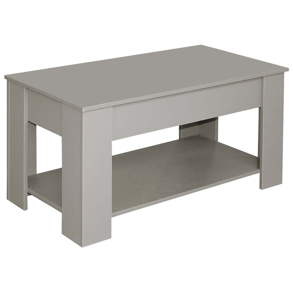 Comfy Living Single Shelf Grey High Gloss Lift Top Coffee Table Image 2