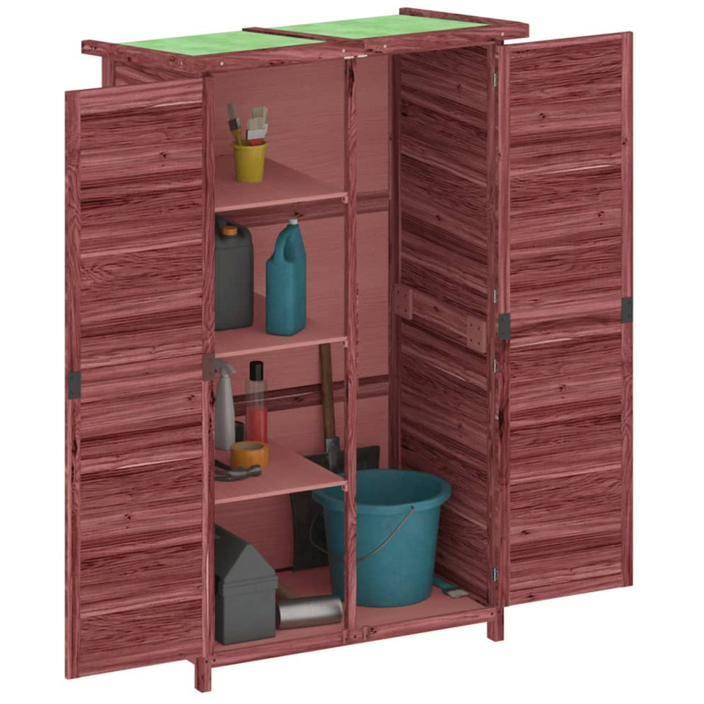 vidaXL 2.7 x 1.9ft Brown Wooden Pent Garden Tool Shed Image 3