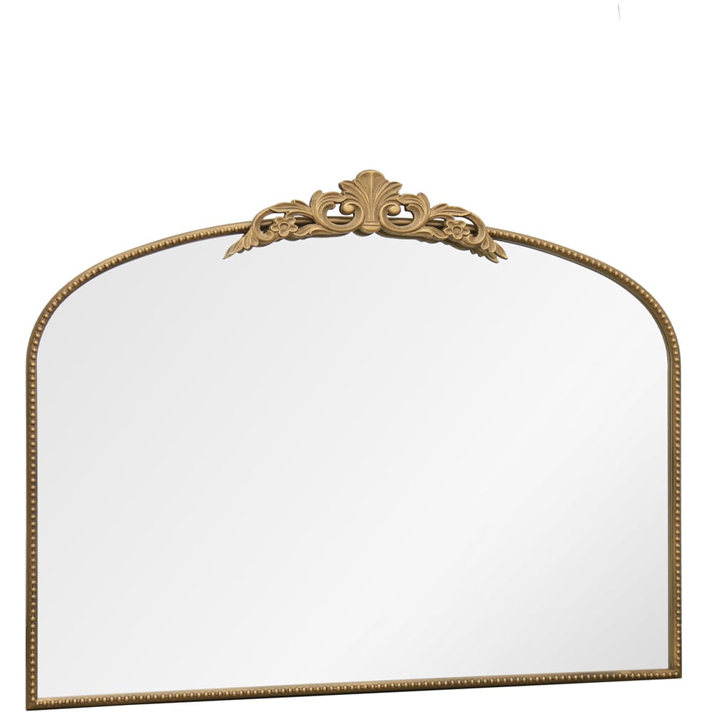 The Crown Gold Arched Metal Wall Mirror 102 x 80cm Image 3