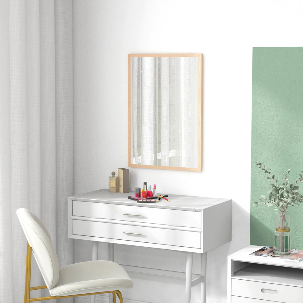 Portland Rectangular Wall Bathroom Mirror 70 x 50cm Image 5