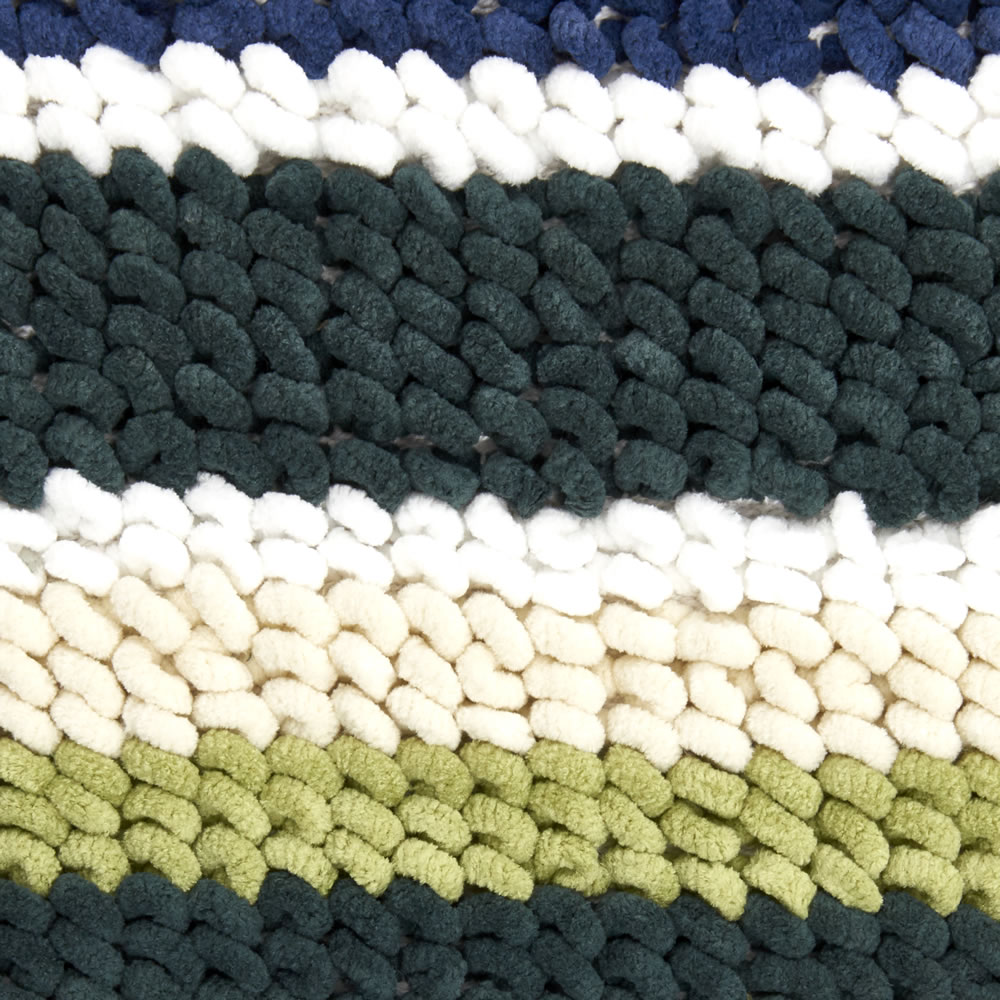 Wilko Green Stripe Bath Mat and Pedestal Set Wilko