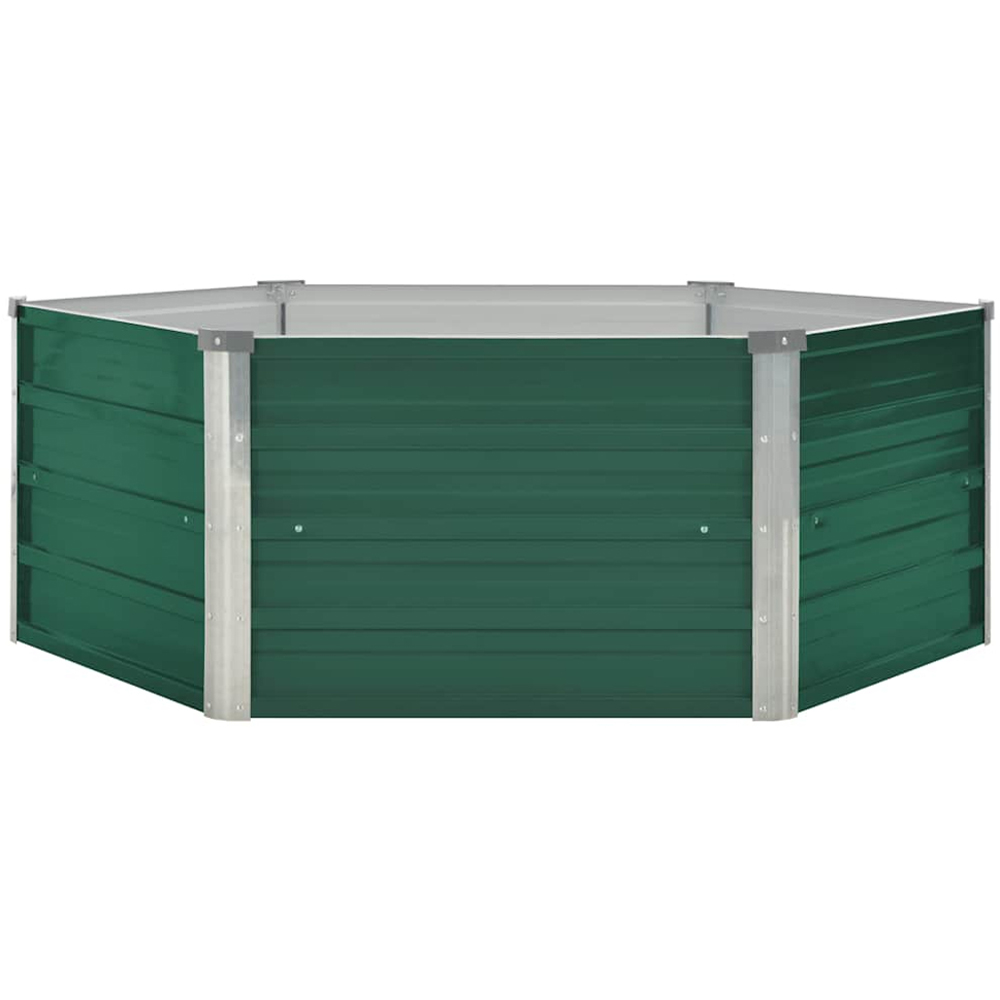 vidaXL Green Galvanised Steel Raised Garden Bed 129 x 129 x 45cm Image 1