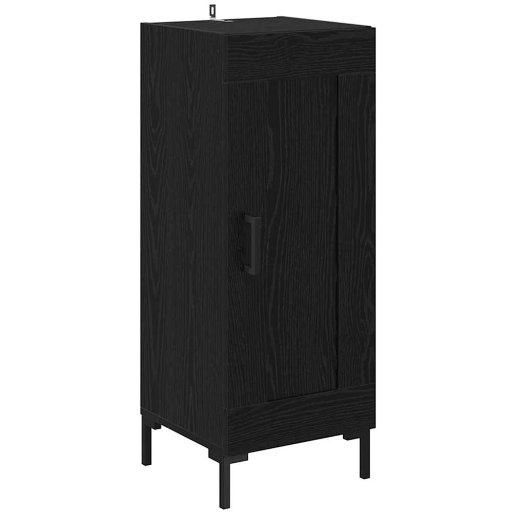 vidaXL 2 Door 6 Shelf Black Oak Highboard with Metal Legs Image 6