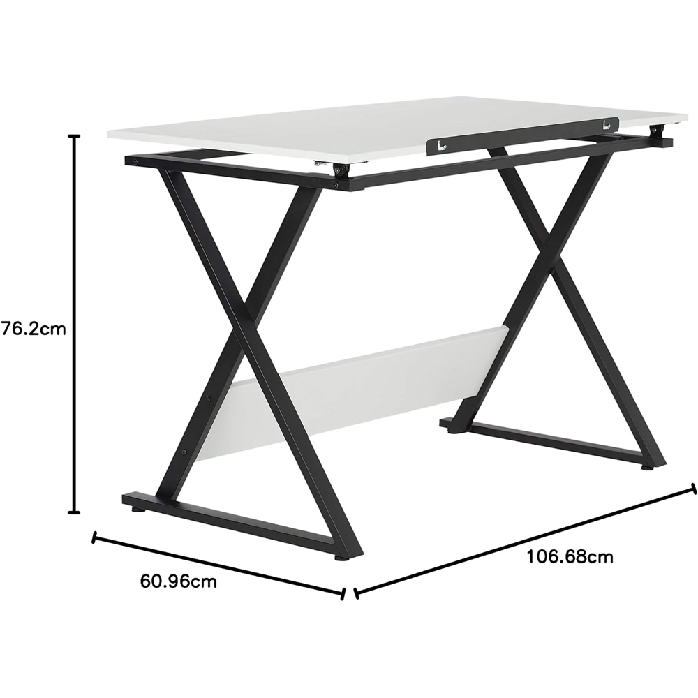 Sewing Online Axiom 13353 White and Black Adjustable Wide Drawing and Drafting Table Image 9